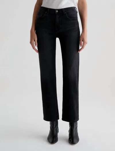Ag Brinley Mid-rise Straight Leg Jeans In Glasgow In Black