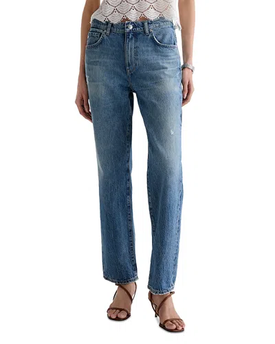 Ag Brinley Mid Rise Straight Jeans In Reserva In Blue