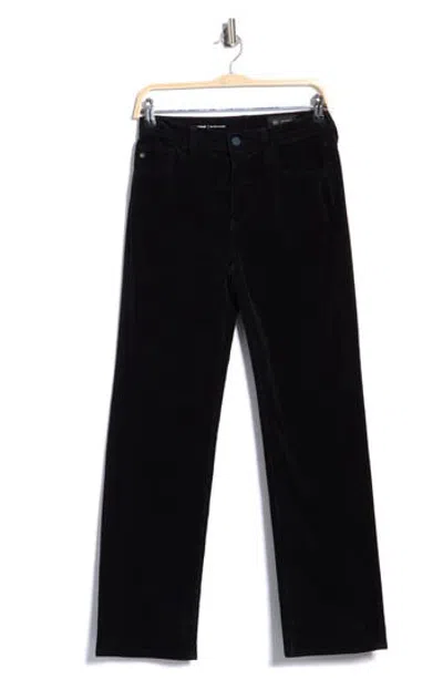 Ag Brinley Mid Rise Straight Leg Corduroy Pants In Black