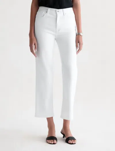 Ag Brinley Mid Rise Straight Leg Crop Jeans In Gallery White