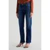 Ag Brinley Mid Rise Straight Leg Jeans In Blue