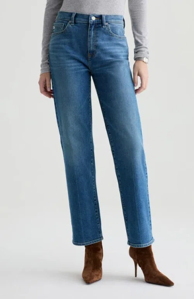 Ag Brinley Mid Rise Straight Leg Jeans In Blue
