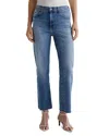 Ag Brinley Mid Rise Straight Crop Jeans In Blue