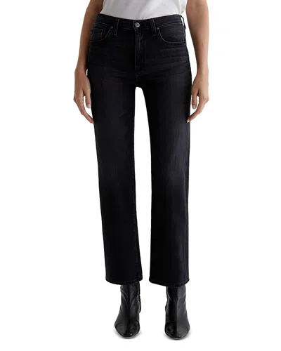 Ag Brinley Mid-rise Straight Leg Jeans In Glasgow In Black