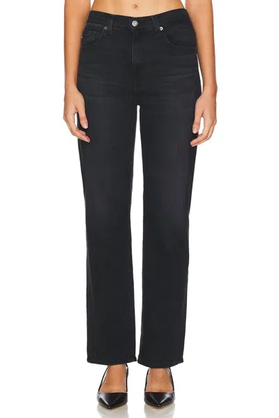 Ag Brinley Mid-rise Straight Leg Jeans In Glasgow In Black