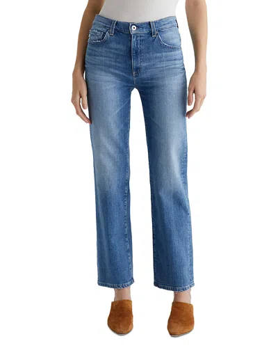 Ag Brinley Mid Rise Straight Leg Jeans In Iris In Blue