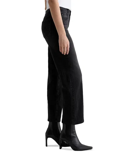 Ag Brinley Mid Rise Straight Leg Jeans In Nebula In Black