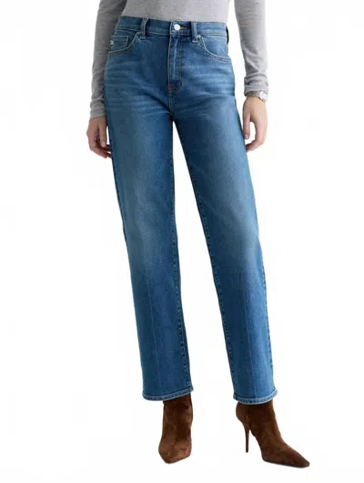 Ag Brinley Mid-rise Straight Jeans In Rewind In Blue