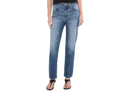 Ag Brinley Mid-rise Straight Jeans Women's Jeans Main Street: 32, Cotton/denim/elastane In Blue