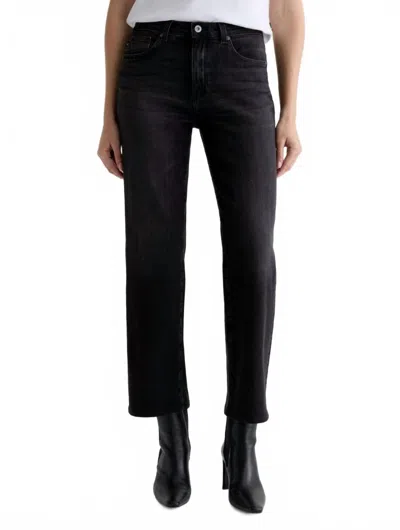Ag Brinley Mid-rise Straight Leg Jeans In Nebula In Black