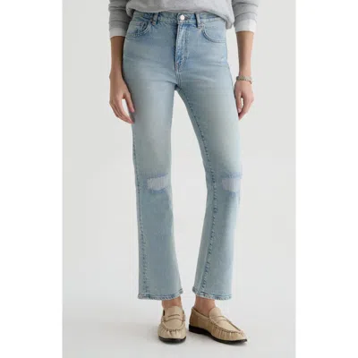 Ag Brinley Rip & Repair Mid Rise Straight Leg Jeans In Riverbend