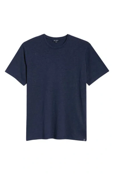 Ag Bryce Crewneck Stretch Linen T-shirt In Blue