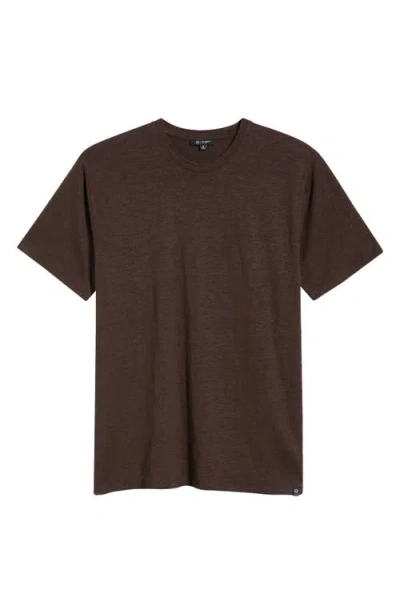 Ag Bryce Crewneck Stretch Linen T-shirt In Brown