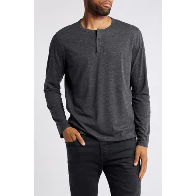 Ag Bryce Jersey Henley In Heather Charcoal