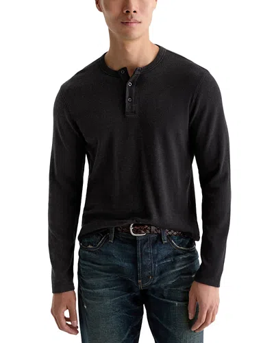 Ag Bryce Long Sleeve Henley In Black