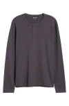 Ag Bryce Long Sleeve Henley Shirt In Ink Stone