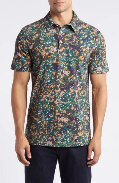 Ag Bryce Print Jersey Polo In Forest Leopard