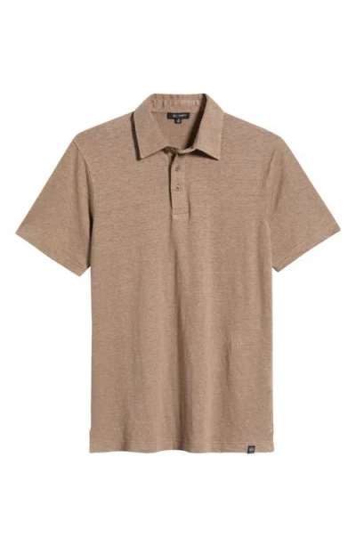 Ag Bryce Stretch Cotton Polo In Brown
