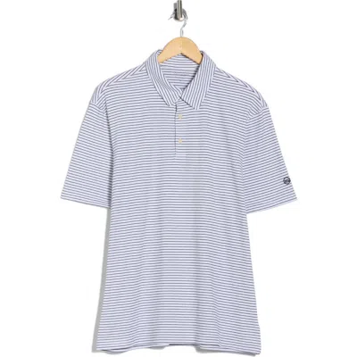 Ag Bryce Stripe Cotton Polo In Blue