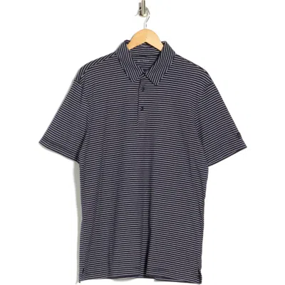 Ag Bryce Stripe Cotton Polo In Blue