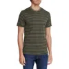 Ag Bryce Stripe Crewneck Cotton T-shirt In Dark Algae/true Black