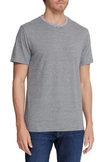 Ag Bryce Stripe Crewneck Cotton T-shirt In Gray