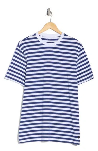 Ag Bryce Stripe Crewneck T-shirt In Blue