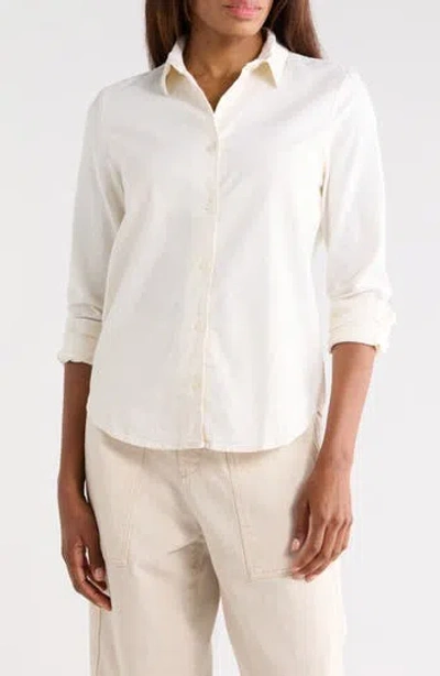 Ag Cade Linen & Cotton Button-up Shirt In White