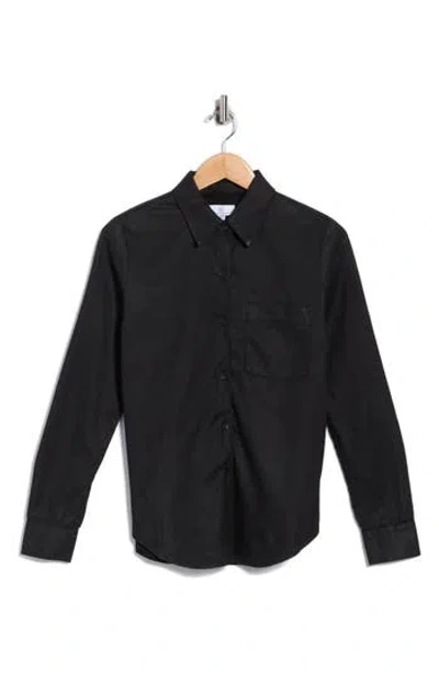 Ag Cade Slim Fit Button Front Shirt In Black