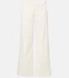 Ag Caden Cotton-blend Twill Wide-leg Pants In White