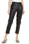 Ag Caden Crop Faux Leather Pants In Super Black