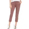 Ag Caden Crop Twill Trousers In Blackberry