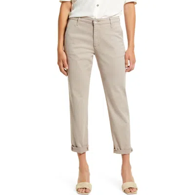 Ag Caden Crop Twill Trousers In Truly Taupe