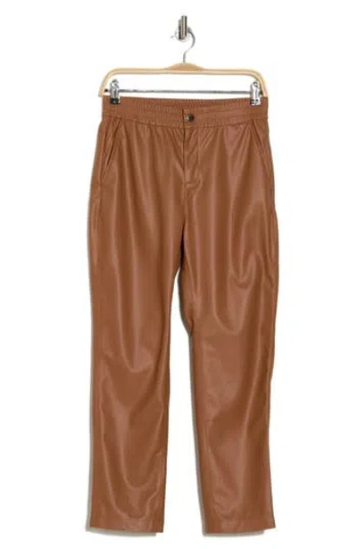 Ag Caden Faux Leather Joggers In Canyon Rock