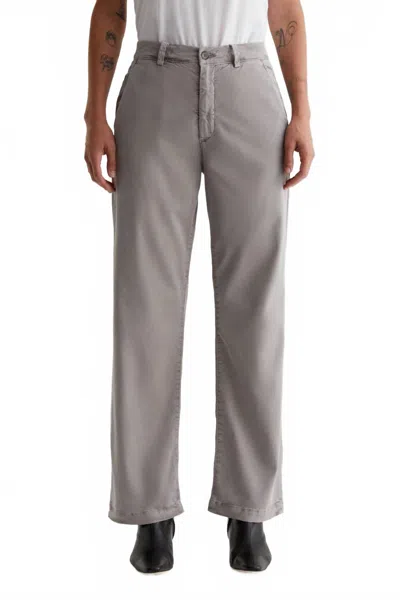 Ag Caden Straight Leg Trouser In Sulfur Pebble Grey In Gray