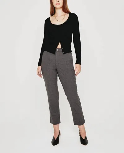 Ag Caden Tailored Mid Rise Straight Leg Pants In Grey In Gray