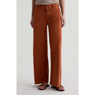 Ag Caden Twill Wide Leg Pants In Brown