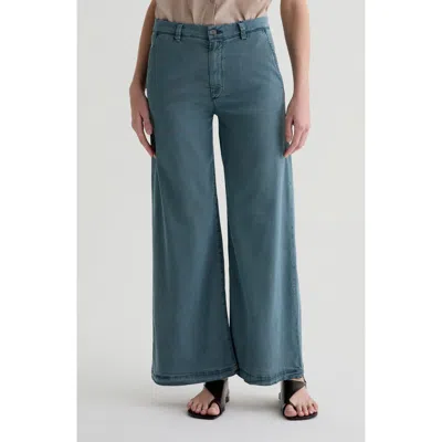 Ag Caden Twill Wide Leg Pants In Blue