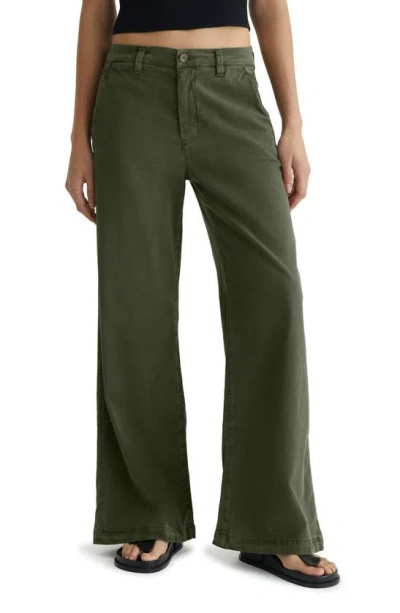 Ag Caden Twill Wide Leg Pants In Dark Thyme