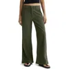 Ag Caden Twill Wide Leg Pants In Sulfur Mossy Pine