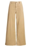 Ag Caden Twill Wide Leg Pants In Sulfur Stone Khaki