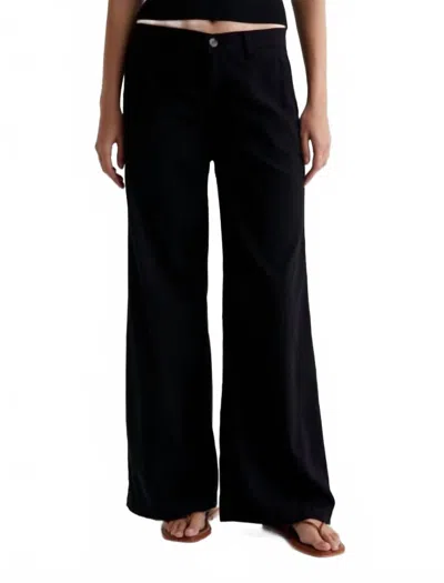 Ag Caden Wide-leg Trouser Pants In Black