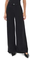 Ag Caden Wide Leg Pants Super Black In Black