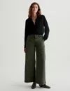 Ag Caden Twill Wide Leg Pants In Sulfur Dark Thyme