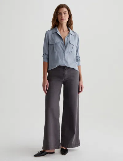 Ag Caden Wide Leg In Sulfur Misty Grey