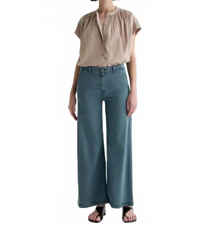 Ag Caden Wide Leg Trouser In Sulfur Slate Storm In Transparent