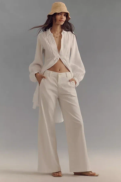 Ag Caden Wide-leg Trouser Pants In White