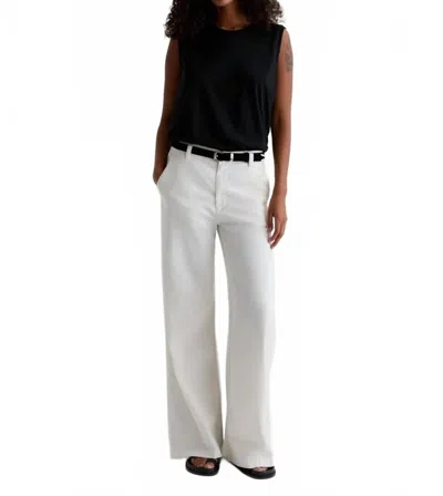 Ag Caden Wide Leg Trousers In White In Black