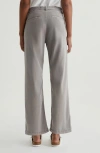 Ag Caden Wide Leg Twill Pants In Sulfur Pebble Grey