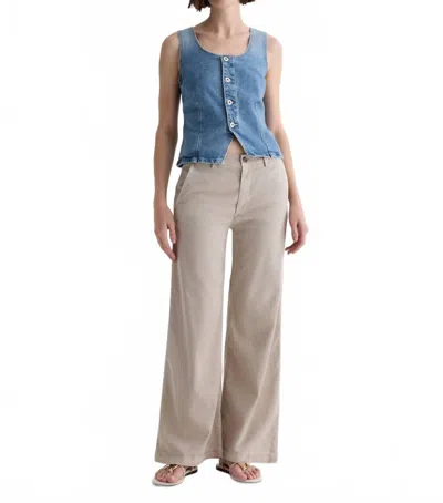 Ag Caen Wide Leg Trouser In Taupe In Multi